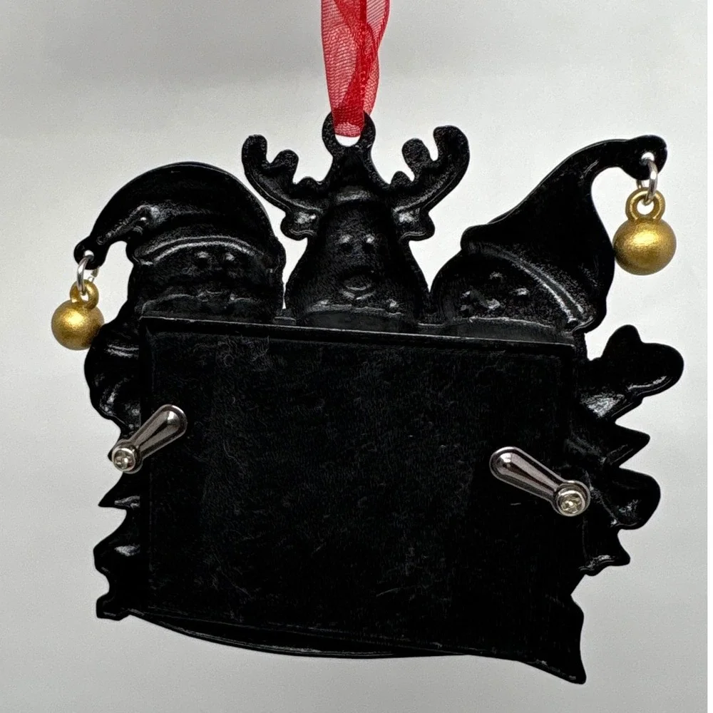 Christmas 2011 Photo Frame Ornament Snowman Reindeer Santa Bells Metal‎